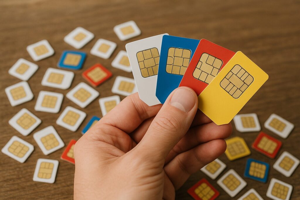 複数のSIMカードを選んでいる画像