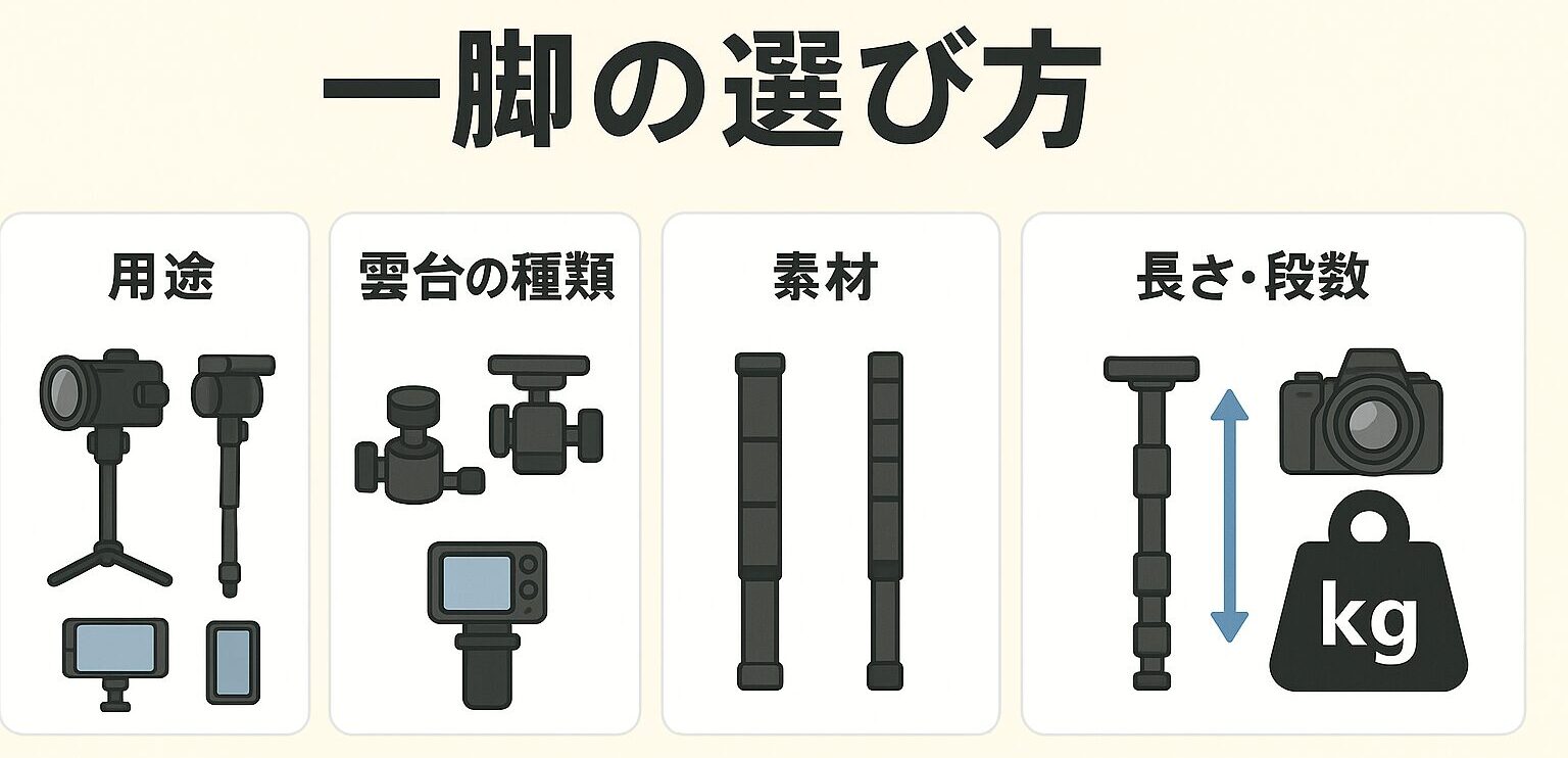 一脚の選び方について図示